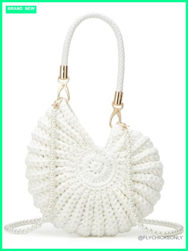 Handmade Crochet Tote Bag Seashell Purse Boho Shell Crossbody Shoulder Beach